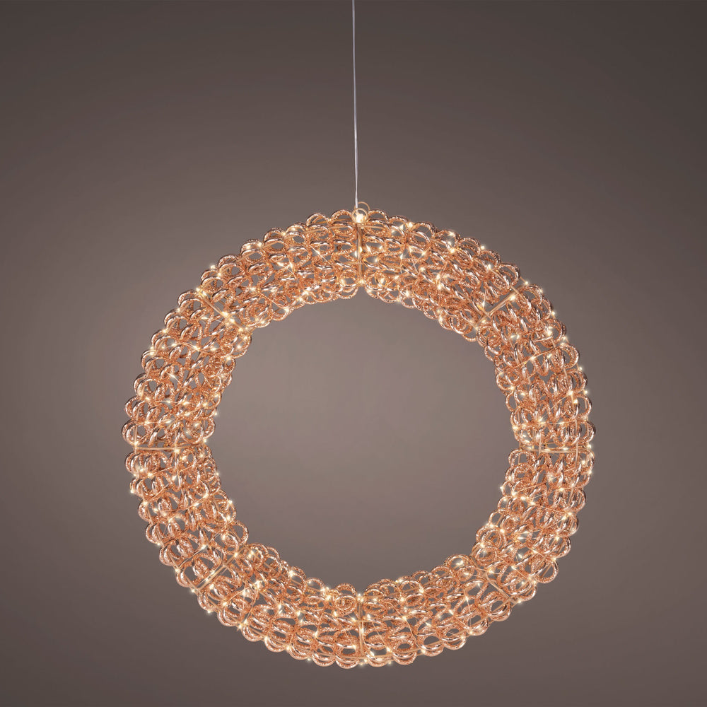23" Rose Gold Wreath Micro Warm White LED