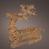 3 FT 144 LED Soft Warm Brown Wicker Lying Reindeer