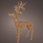6 FT 224 LED Soft Warm Brown Wicker Standing Reindeer