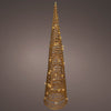 Tall, cone-shaped decorative light on a gray background