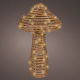 Decorative lamp shaped like a seashell with a textured surface on a dark background