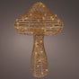 35" 72 LED Warm White Brown Wicker Mushroom