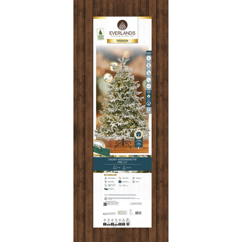 Nordmann Snowy Fir Tree Pre Lit Warm White Micro LED Lights