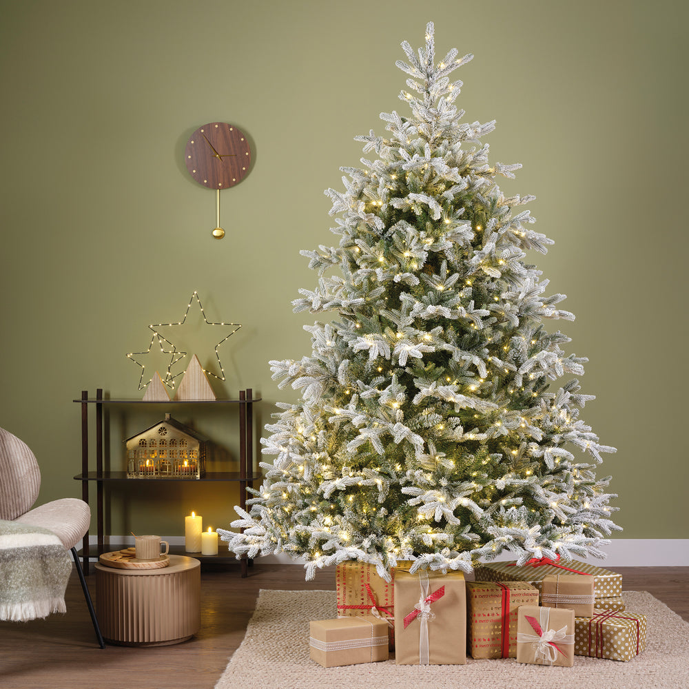 Nordmann Snowy Fir Tree Pre Lit Warm White Micro LED Lights