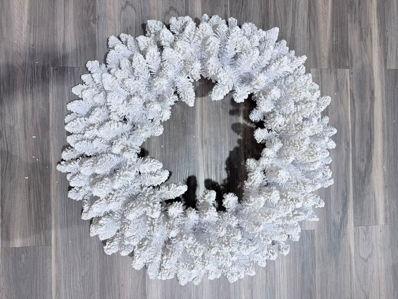 White Flocked Wreath