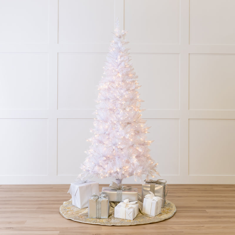 White Tiffany Tinsel Pre Lit Warm White Micro LED