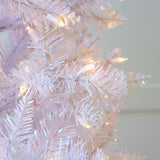 White Tiffany Tinsel Pre Lit Warm White Micro LED