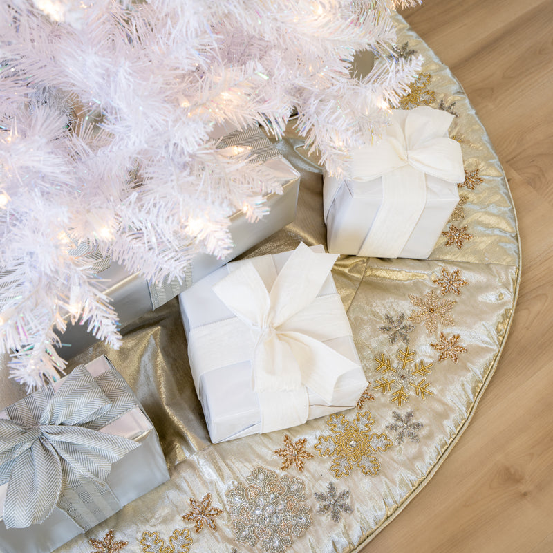 4 FT White Tiffany Tinsel Tree Pre-Lit Clear LED Lights