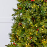 Forest Berry Fir Tree Pre-Lit Clear LED Lights