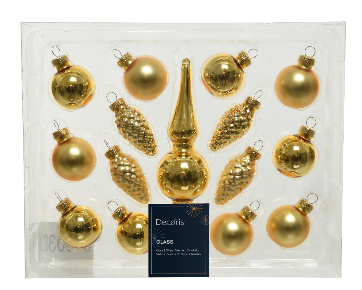 Set surtido de 15 unidades de 5" dorado claro brillante y mate