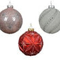 4" Lilac Glitter Glass Ornament Set Of 12