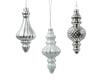 Adorno Remate Cristal Plateado 6" Set De 12