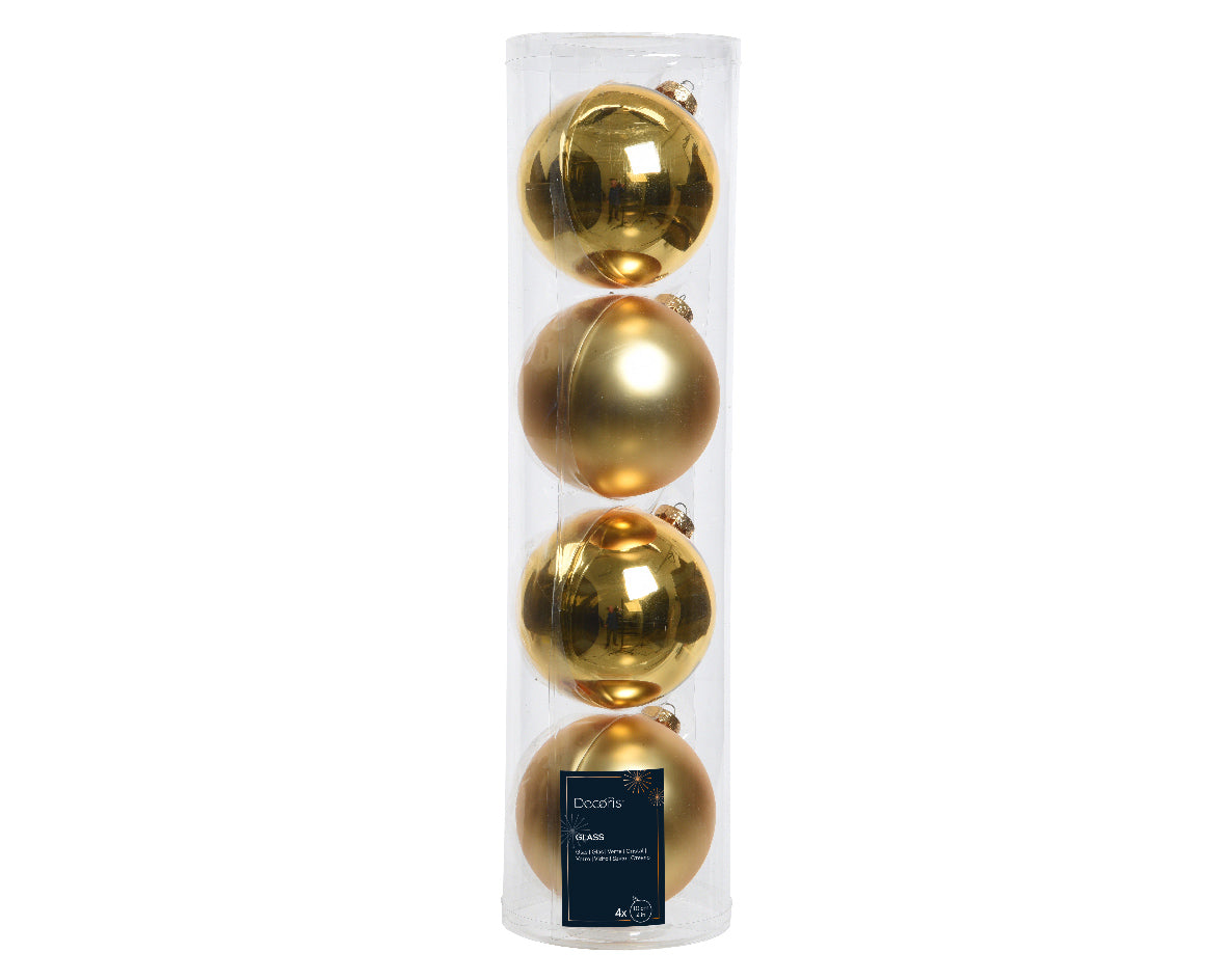 4" Shiny & Matte Ball Ornament Assorted Set Of 24