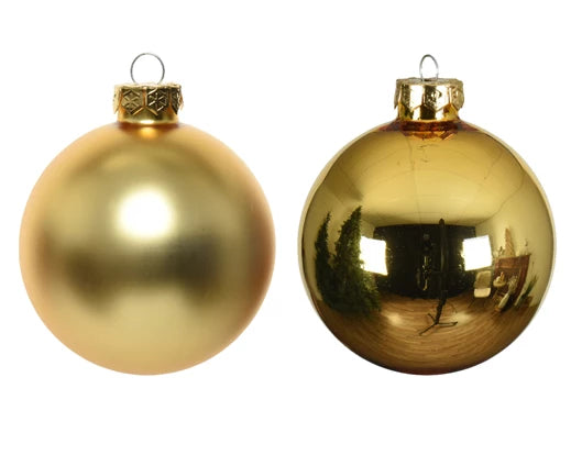 4" Shiny & Matte Ball Ornament Assorted Set Of 24