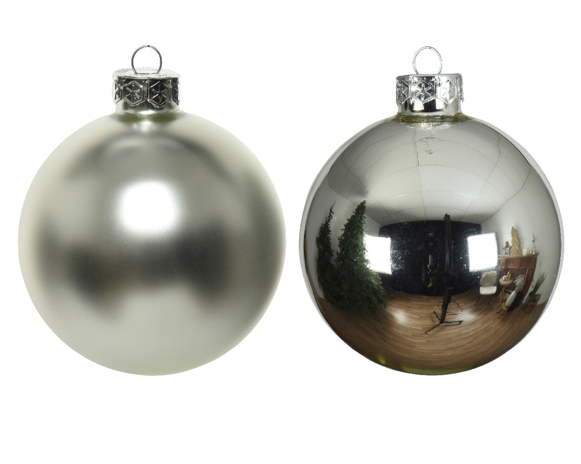 4" Shiny & Matte Ball Ornament Assorted Set Of 24