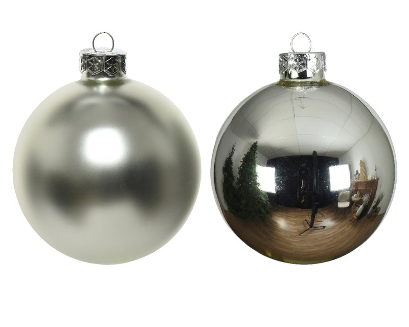 Set surtido de 24 adornos de bolas de 4" brillantes y mate