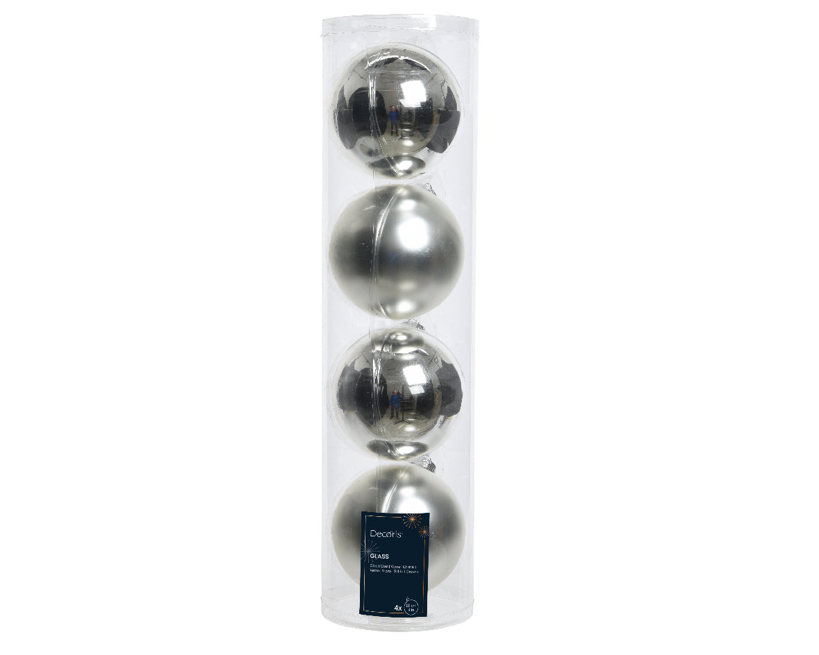 4" Shiny & Matte Ball Ornament Assorted Set Of 24
