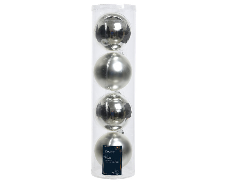 Set surtido de 24 adornos de bolas de 4" brillantes y mate