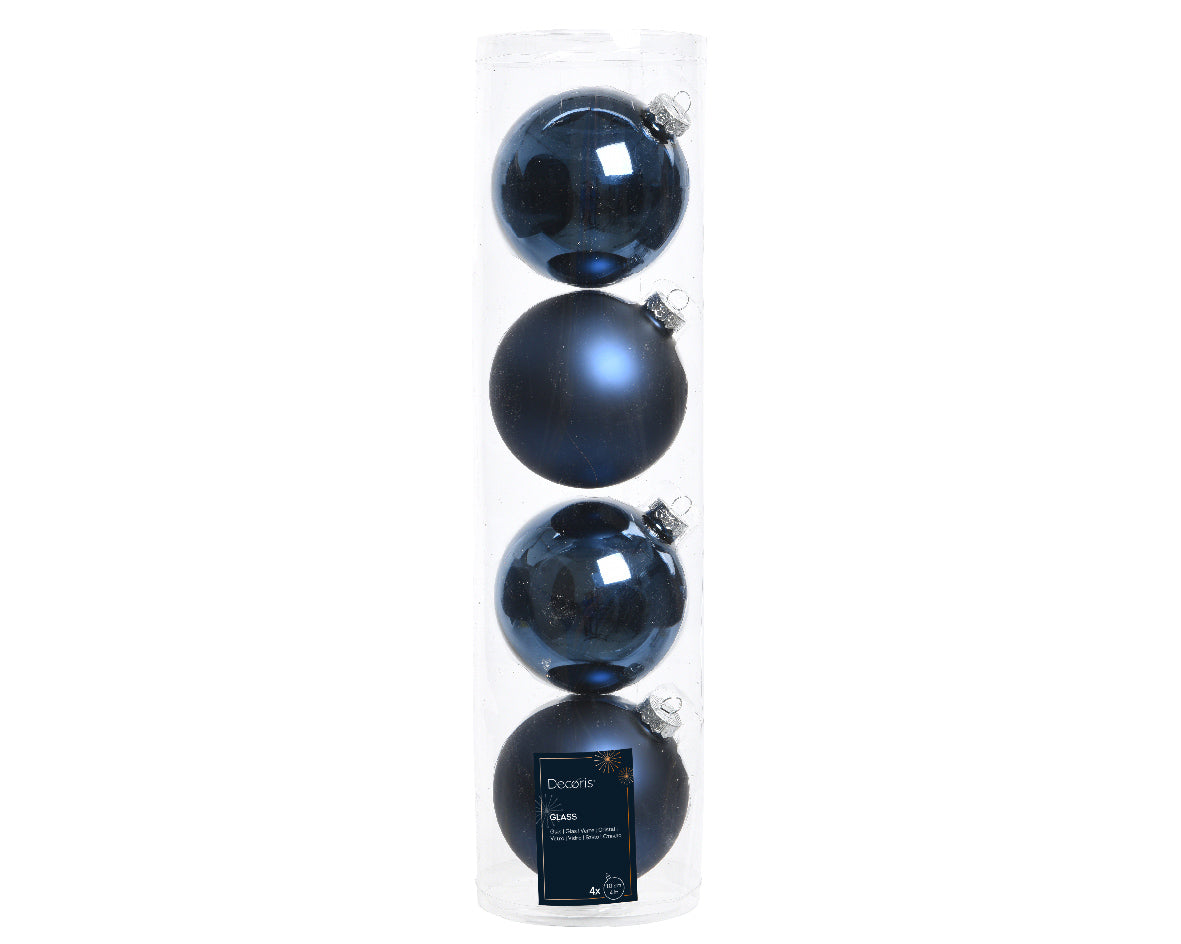 4" Shiny & Matte Ball Ornament Assorted Set Of 24