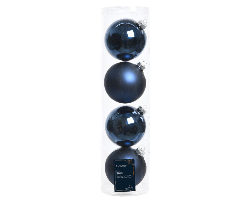 Set surtido de 24 adornos de bolas de 4" brillantes y mate