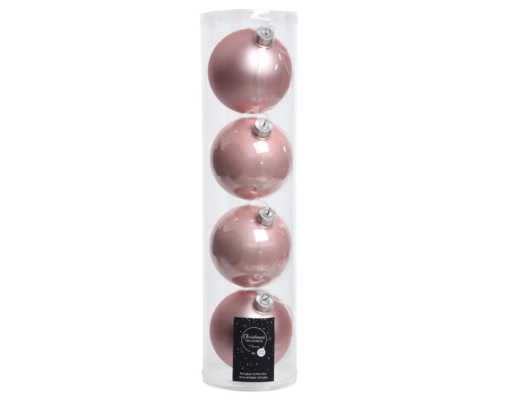 4" Shiny & Matte Ball Ornament Assorted Set Of 24