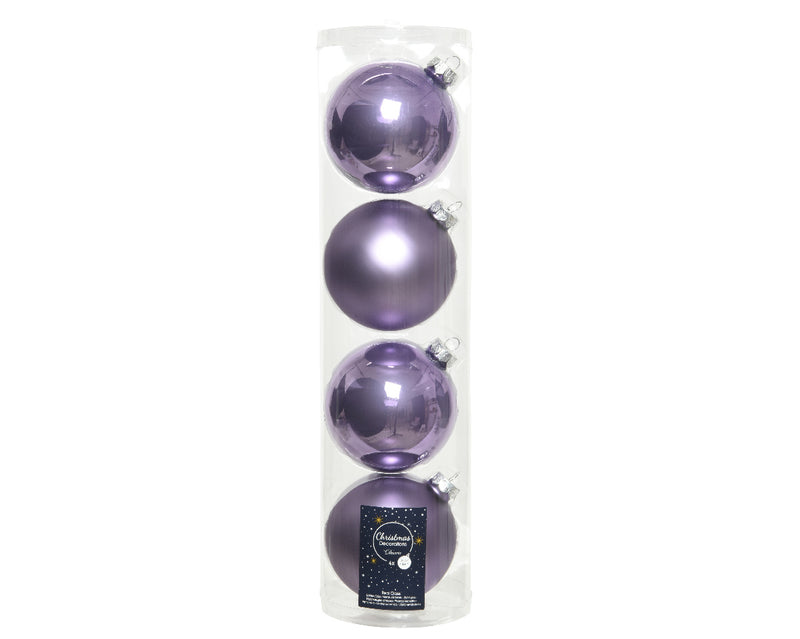 Set surtido de 24 adornos de bolas de 4" brillantes y mate