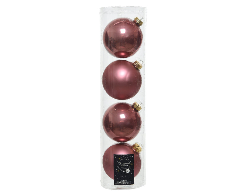 Set surtido de 24 adornos de bolas de 4" brillantes y mate