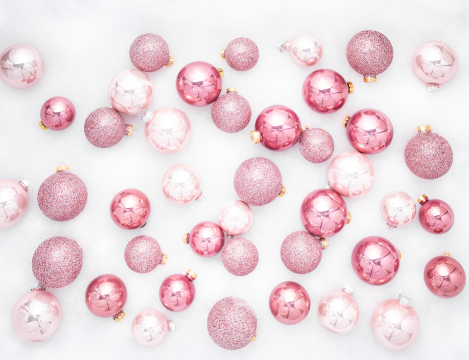 2- 2.7" Assorted Glass Ornament Set Of 42