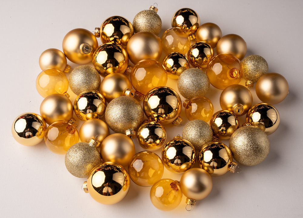 2- 2.7" Assorted Glass Ornament Set Of 42