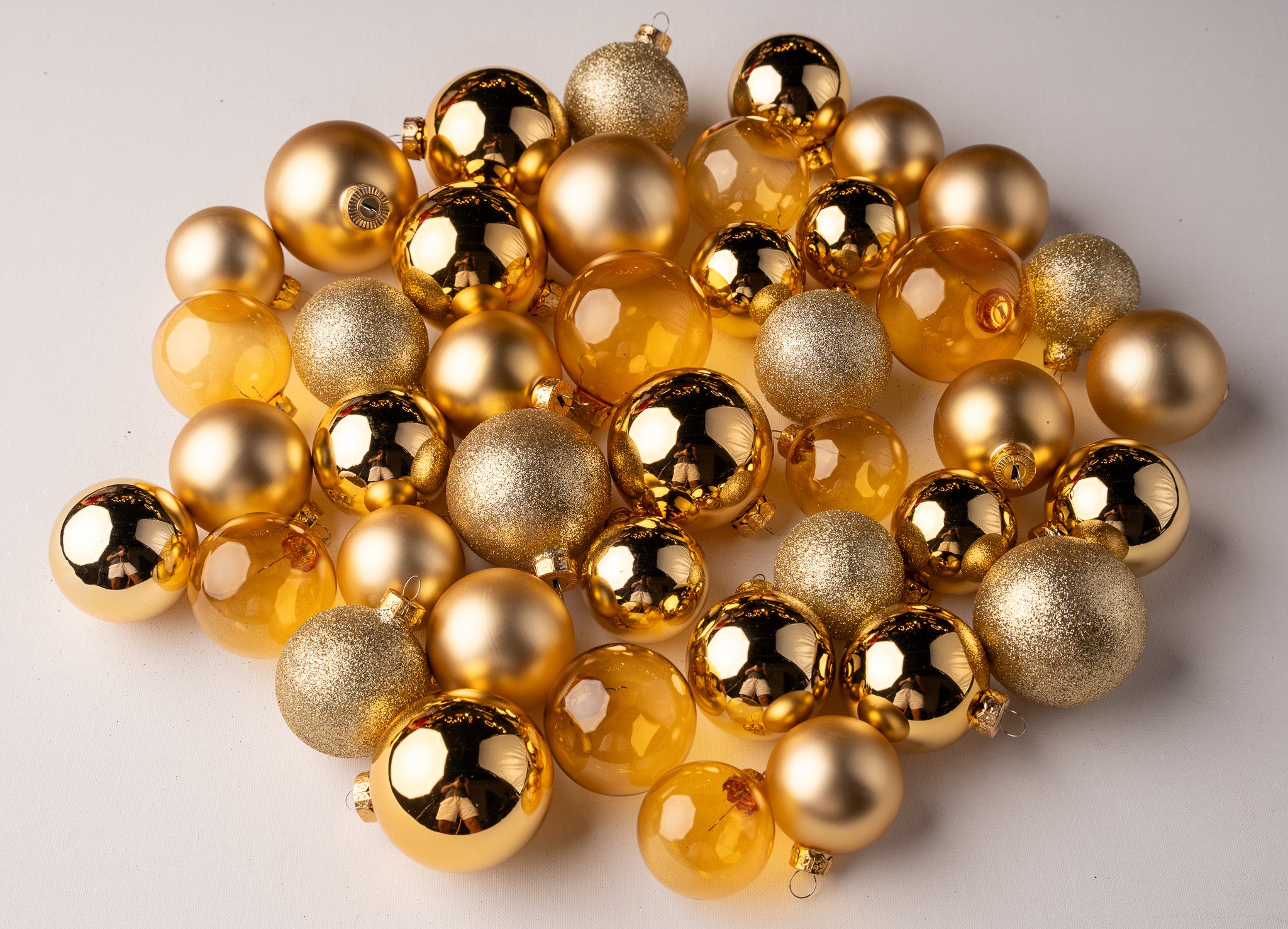 2- 2.7" Assorted Glass Ornament Set Of 42