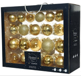 2- 2.7" Assorted Glass Ornament Set Of 42