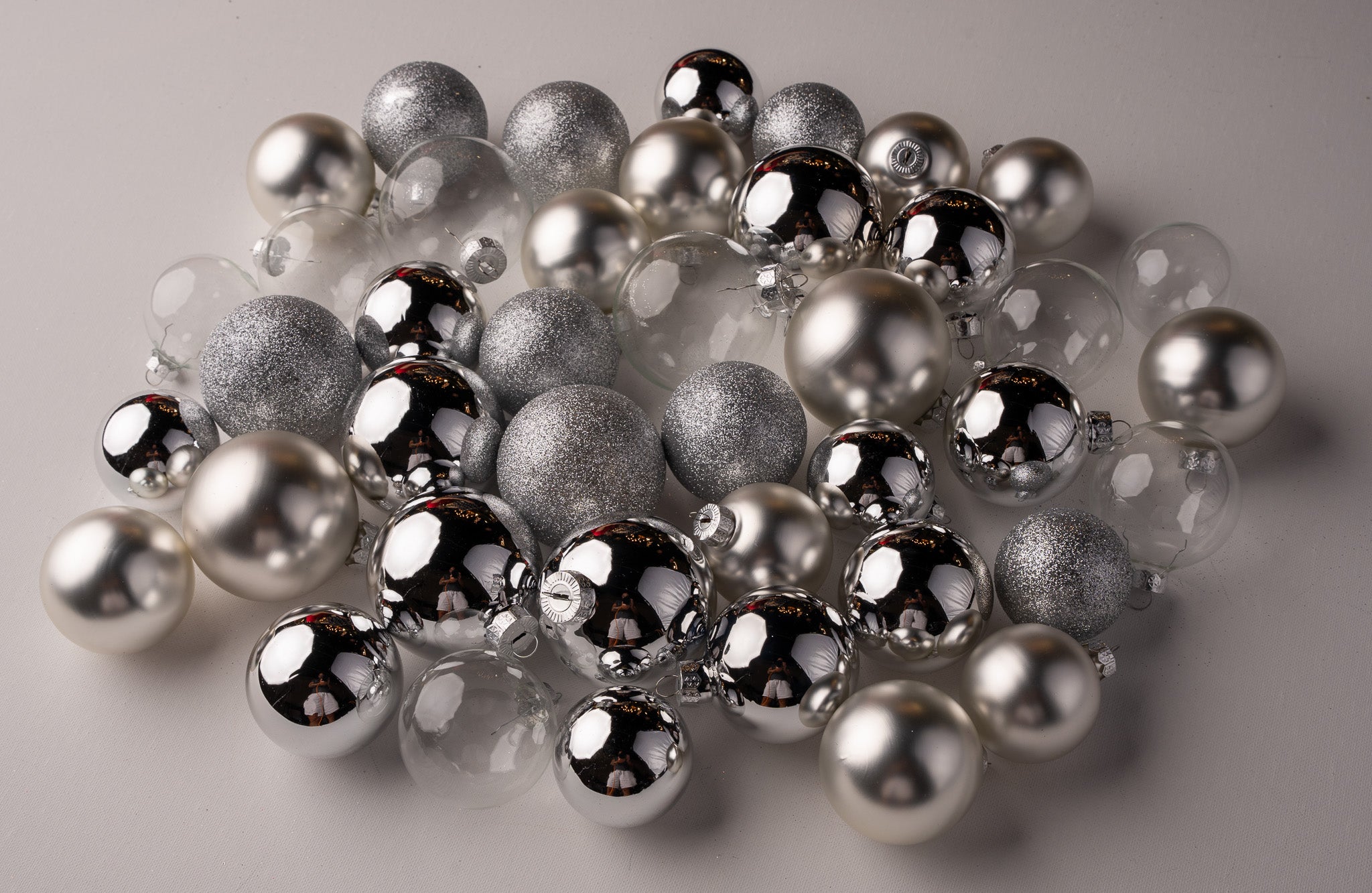 2- 2.7" Assorted Glass Ornament Set Of 42