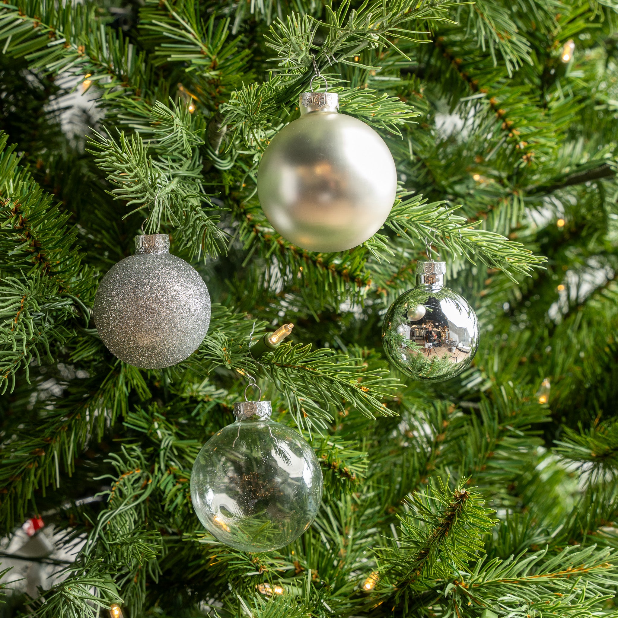 2- 2.7" Assorted Glass Ornament Set Of 42