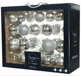 2- 2.7" Assorted Glass Ornament Set Of 42