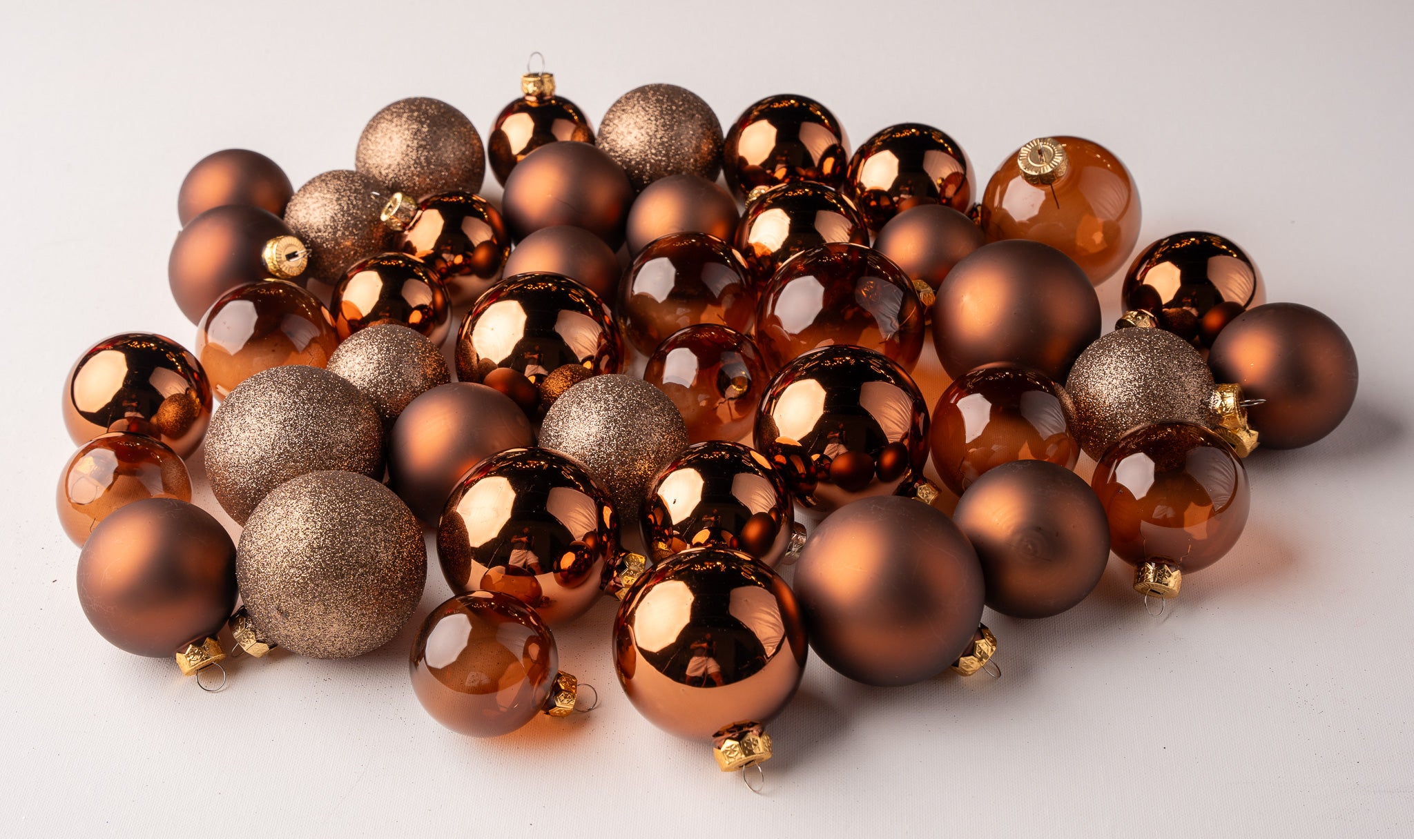 2- 2.7" Assorted Glass Ornament Set Of 42