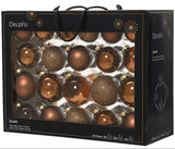 2- 2.7" Assorted Glass Ornament Set Of 42