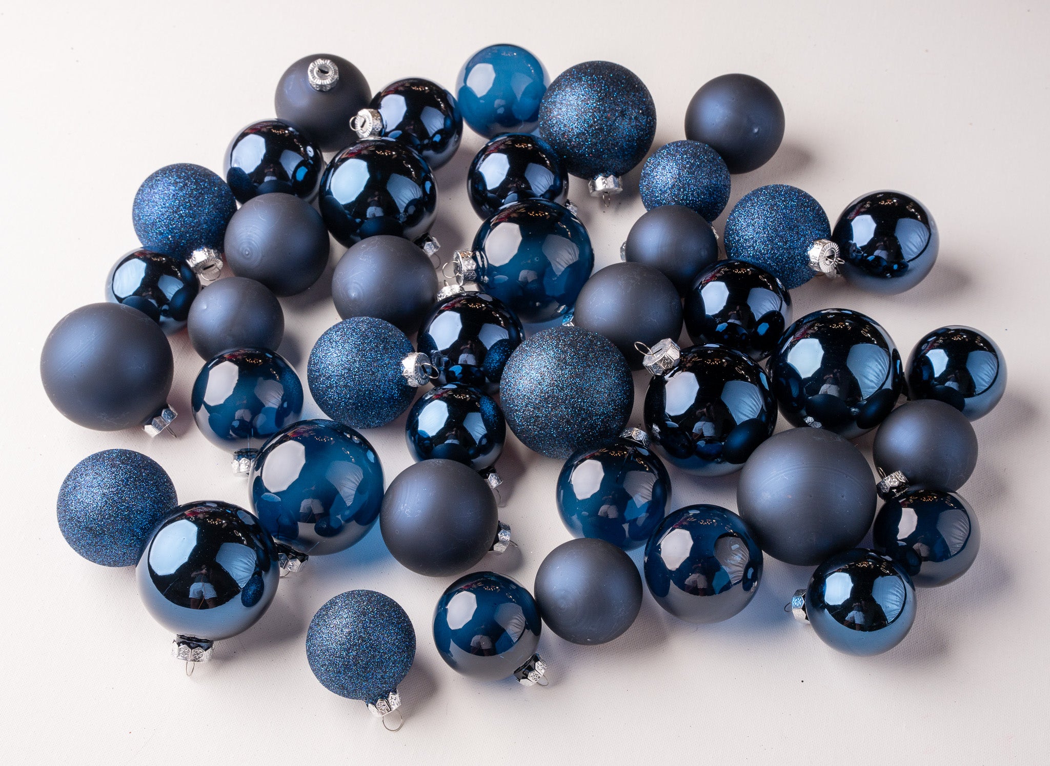 2- 2.7" Assorted Glass Ornament Set Of 42