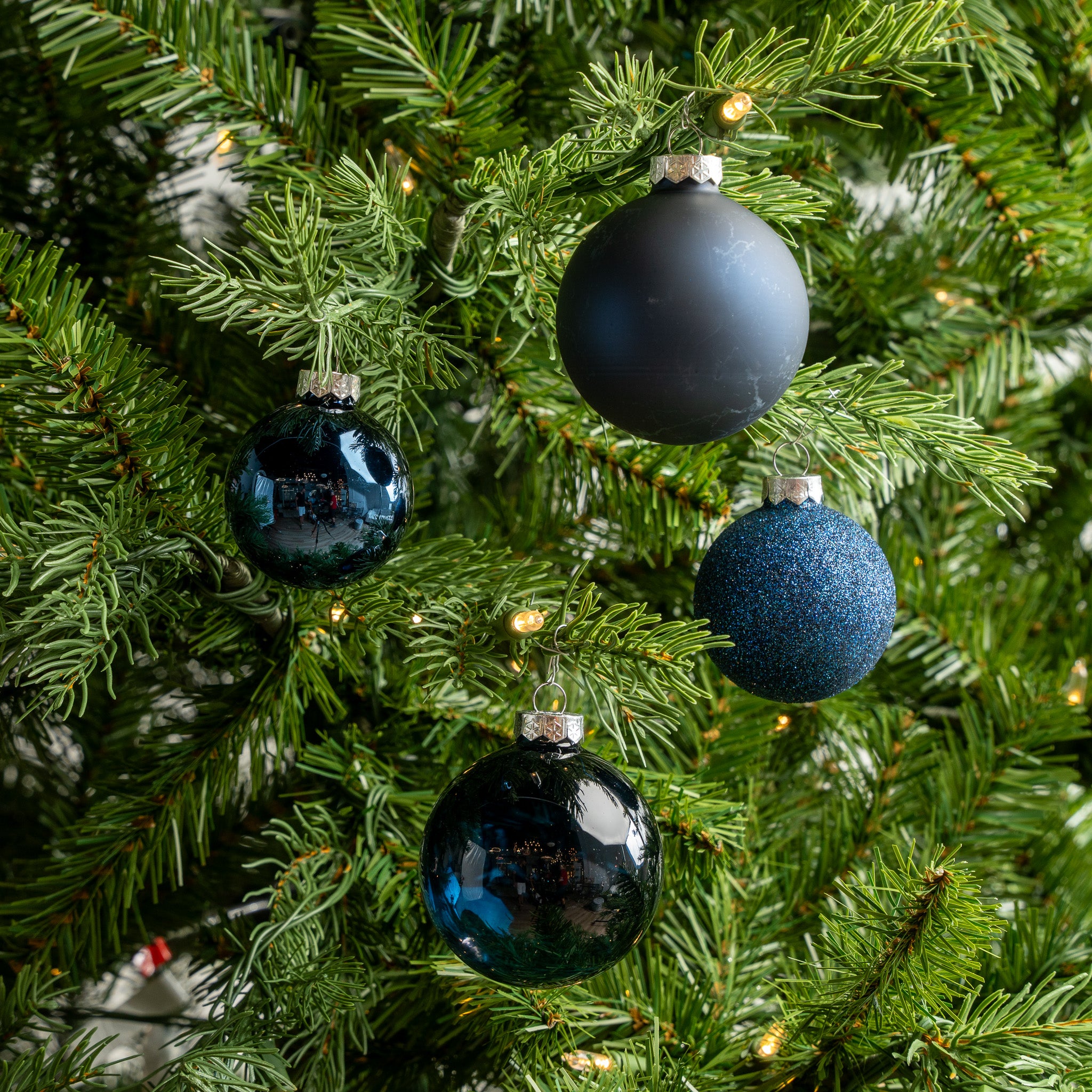 2- 2.7" Assorted Glass Ornament Set Of 42