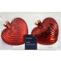 4" Red Heart Glass Ornament Set Of 8