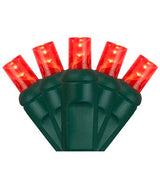 50 LED 5MM Red Concave Lights With Green Wire
