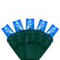 33 FT 100 LED Blue Concave Lights With Green Wire & 5MM Bulbs