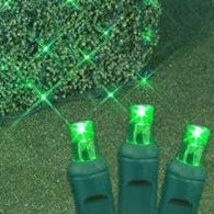 100 LED Green Net Lights With Green Wire & 5MM Bulbs