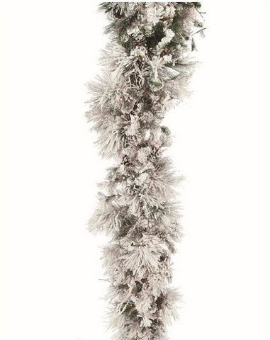 9 FT X 18" Bear Mountain Garland Pre-lit 150 Clear LED Lights
