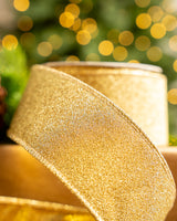 2.5" X 10YD Gold Mesh Ribbon With Gold Back