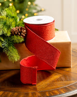 Cinta de malla roja de 2,5" x 10 yardas con respaldo rojo