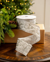3" X 10YD Silver Jewel Lace Ribbon