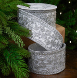 3" X 10YD Silver Jewel Lace Ribbon
