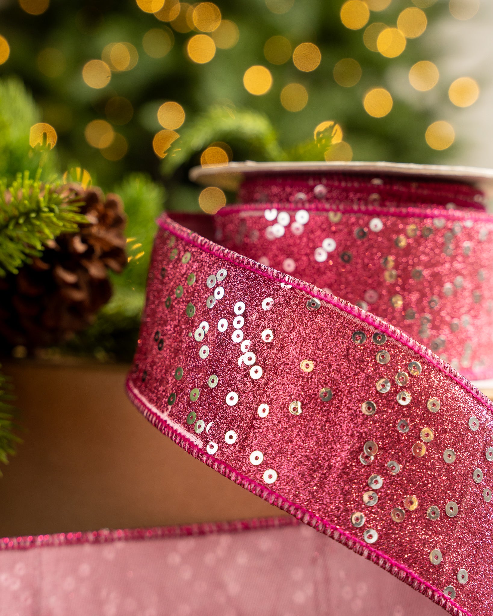 D Stevens Sugar Plum Sequin Luxury Christmas Ribbon Wired - Fabulous  Fairytales