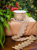 2.5" X 5YD Platinum Sheer Beaded Floral Trim Ribbon