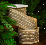 3" X 5YD Gold Beaded Ribbon